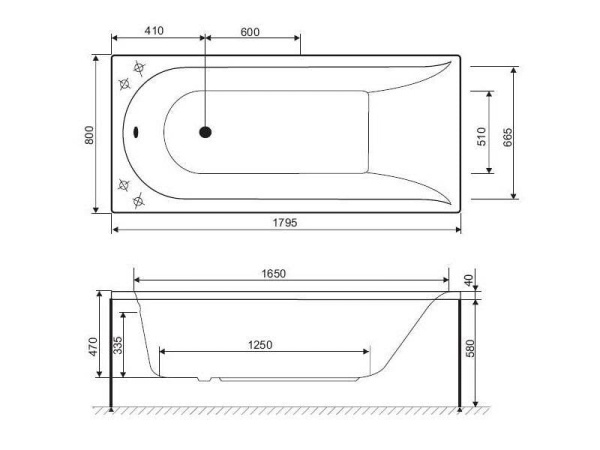 Акриловая ванна AM.PM Inspire W5AW-180-080W2D64