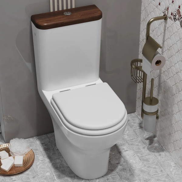 Унитаз-компакт безободковый Opadiris Палермо OS24723A крышка бачка антикварный орех