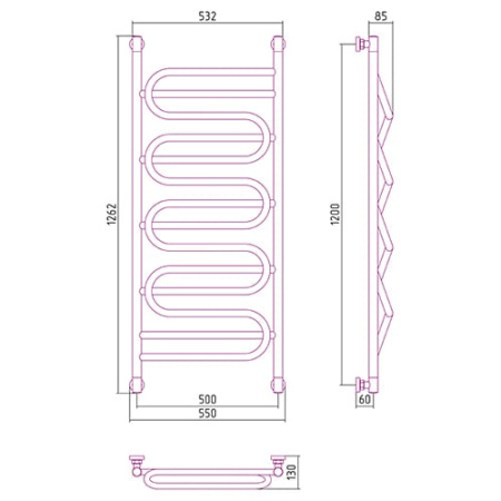 Полотенцесушитель водяной Сунержа Иллюзия 00-0210-1260