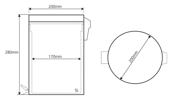 Мусорное ведро 5 л Bemeta Hotel 104315052