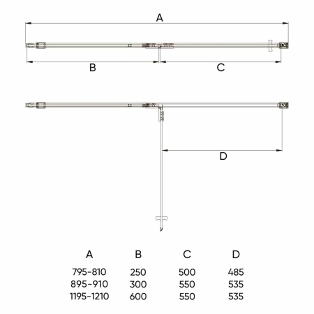 Душевая дверь Veconi Vianno VN-73B, (120x195) VN73B-120-01-C4