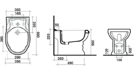 Биде напольное Ceramica Ala Excelsior 13BDM