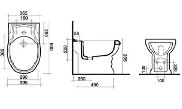 Биде напольное Ceramica Ala Excelsior 13BDM