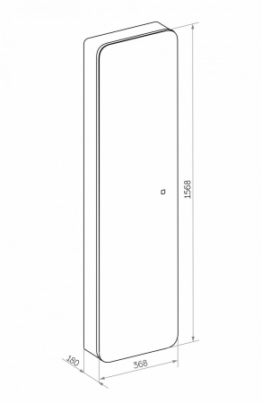 Зеркало-шкаф с подсветкой Art&Max LECCE AM-Lec-360-1560-1D-DS-F-Nero