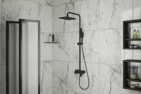 Душевая система с изливом Rush Nevis NE1735-40Black