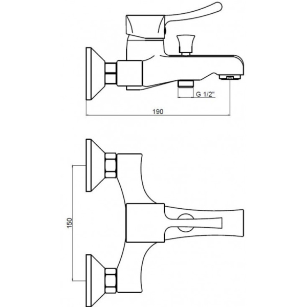 Смеситель для ванны с душем KAISER Verona (29044)