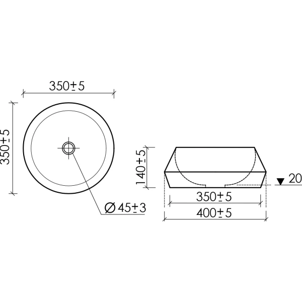 Раковина накладная (40х40) Ceramica Nova Maya CN12004MB