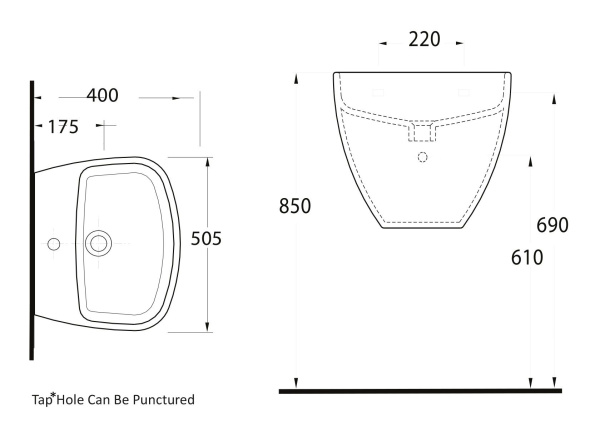 Раковина подвесная (50,5х40) beWashAlster 86511101