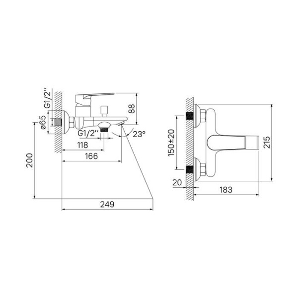 Смеситель для ванны IDDIS Edifice EDISB00i02WA, хром