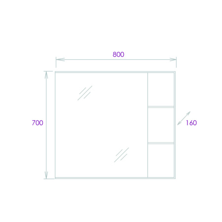 Зеркало-шкаф Onika Легран 80 (80x70) 208092