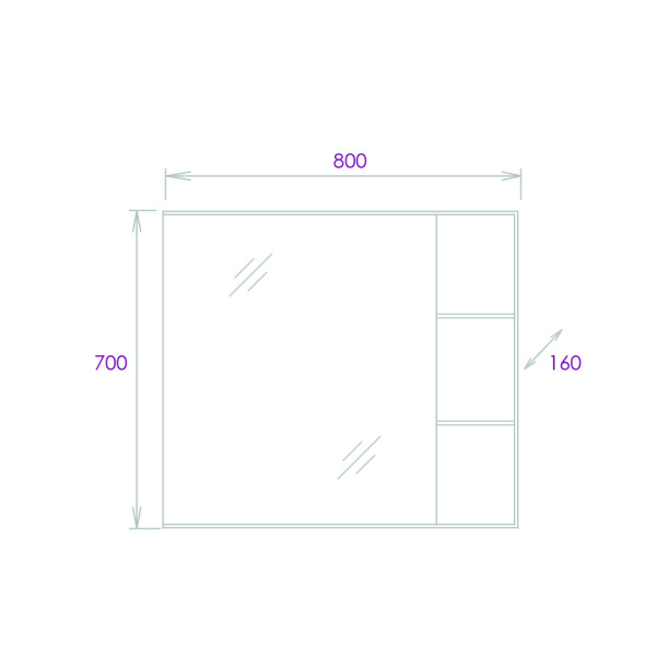 Зеркало-шкаф Onika Легран 80 (80x70) 208092