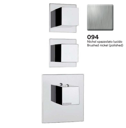 Термостат для душа на 2 потребителя Bossini HighFlow Outlets Z032203.094 никель шлифованный