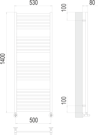 Полотенцесушитель водяной Terminus ТОСКАНА (500х1400) П23 4670078530899
