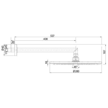 Верхний душ с кронштейном Bossini Cosmo H70596I.043 брашированное золото