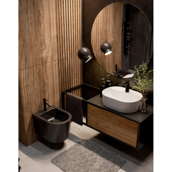 Биде подвесное AQUAme AQM2101MB матовое черное