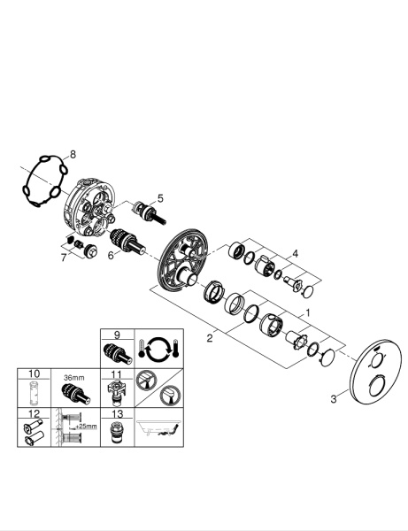 Термостат для ванны на 2 потребителя Grohe Grohtherm 24077 000 (24077000) хром