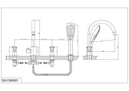 Смеситель для ванны D&K Hessen Grimm (DA1384901)