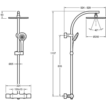 Душевая система Jacob Delafon Amelie E32851-CP
