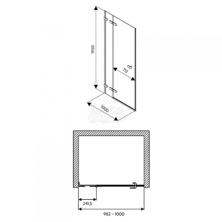 Двери распашные Kolo Next, релинг, Reflex (левые) HDRF10222R03L
