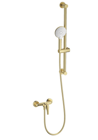 Смеситель для душа с гарнитуром WONZON & WOGHAND, брашированное золото WW-4570-BG