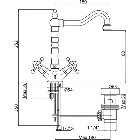 Смеситель для раковины Cezares LORD LORD-LS2-02