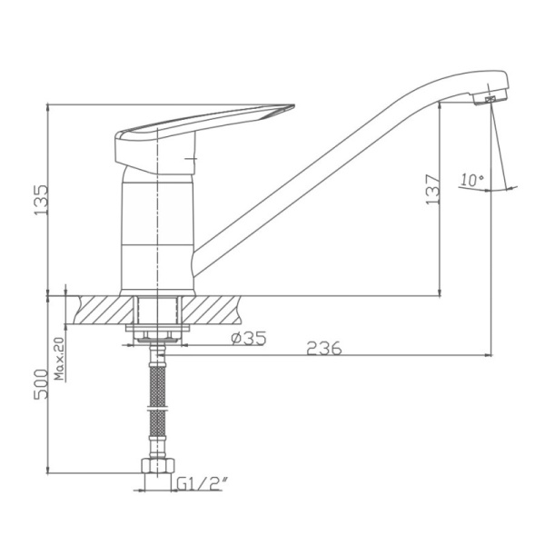 Смеситель для кухни Haiba HB4907