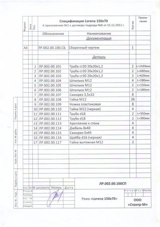 Рама для ванны Cersanit LORENA 150 K-RW-LORENA*150n