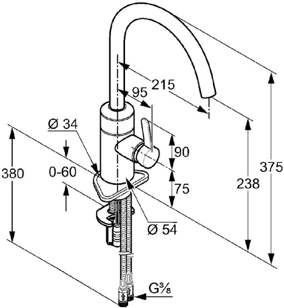 Смеситель для кухни электронный Kludi E-go 422000575