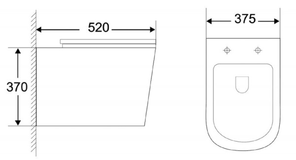 Унитаз подвесной безободковый BelBagno GENOVA BB1102CH