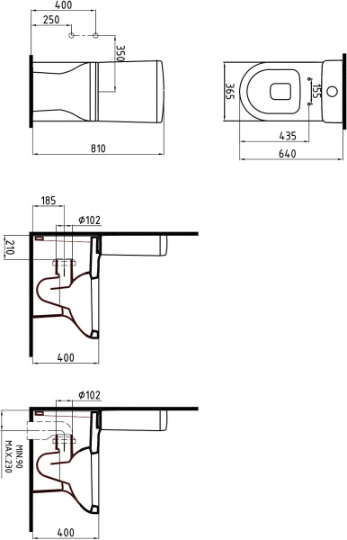 Унитаз напольный безободковый Bien Venus VNKD064N1VP0W5SZ0
