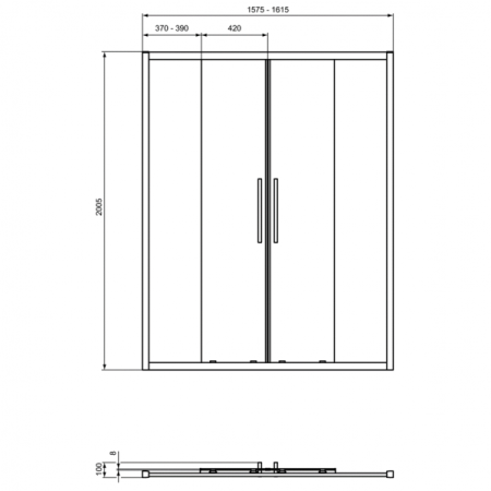 Реверсивная раздвижная панель-дверь, Ideal Standard I.Life Sliding, T4953EO