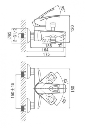 Смеситель для ванны D&K Bayern.Erlangen (DA1183201)