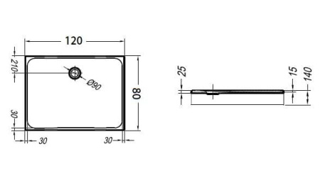 Душевой поддон Kolpa San Salsa 120x80