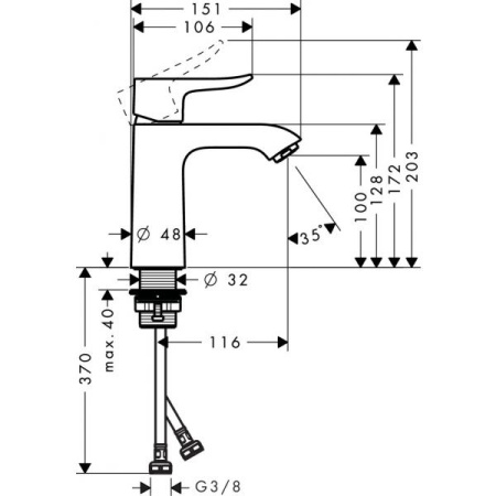 Смеситель для раковины Hansgrohe Metris 31084000