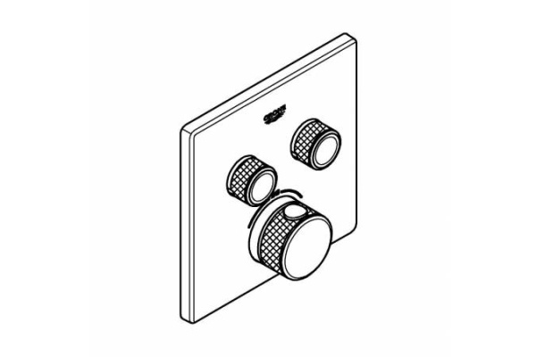 Термостат для встраиваемого монтажа на 2 выхода Grohe Grohtherm SmartControl 29124 A00 (29124A00) темный графит глянец Термостат для встраиваемого монтажа на 2 выхода Grohe Grohtherm SmartControl 29124 A00 (29124A00) темный графит глянец