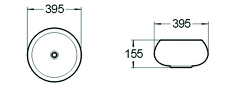 Раковина накладная (39,5х39,5) SantiLine SL-1063
