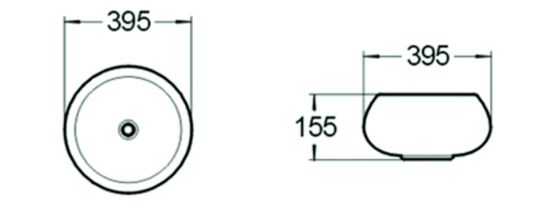Раковина накладная (39,5х39,5) SantiLine SL-1063