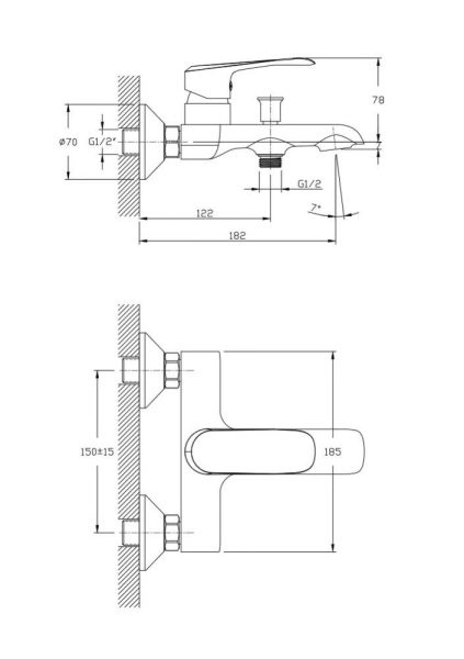 Смеситель для ванны Koller Pool Aqua AQ0100