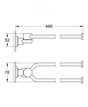 Держатель для полотенца двойной GROHE Atrio New 40308AL3