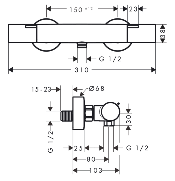 Термостат для душа Hansgrohe Ecostat Fine 13324000 хром