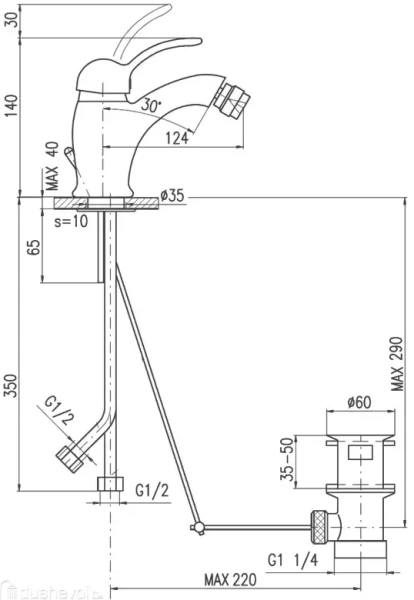 Смеситель для биде Rav Slezak Labe L045.5KCMATZ