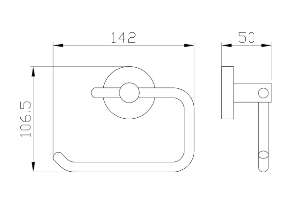 Держатель для туалетной бумаги без крышки WONZON & WOGHAND EASY, хром WW-8116