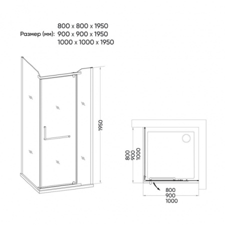 Душевой уголок Veconi Rovigo RV18-100K-01-19C1