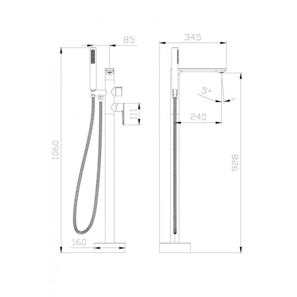 Напольный смеситель для ванны CEZARES LUX-VDP-01 Напольный смеситель для ванны CEZARES LUX-VDP-01