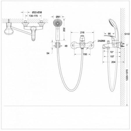 Смеситель Bravat Varuna F6134187CP-B