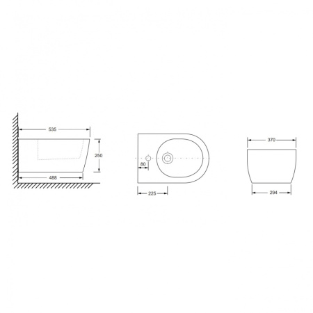 Подвесное биде Ceramica Nova Simple CN1303