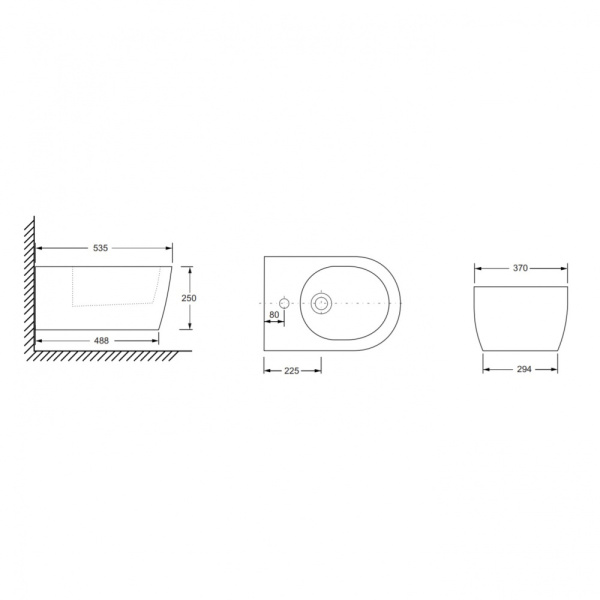 Подвесное биде Ceramica Nova Simple CN1303