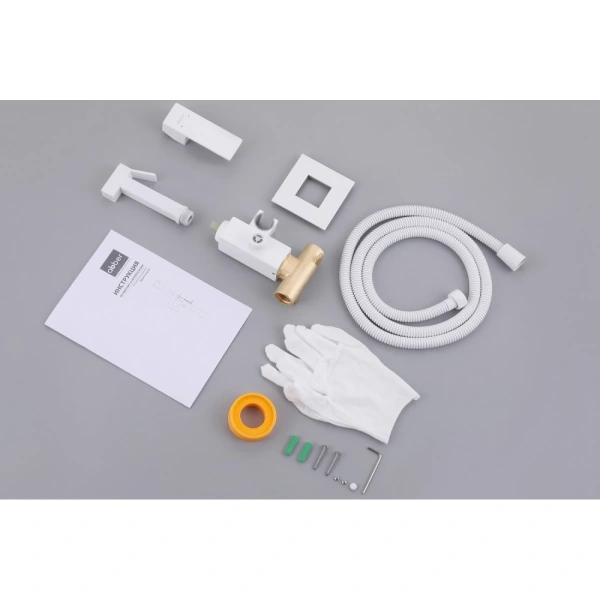 Смеситель ABBER Daheim AF8226W с гигиеническим душем, белый