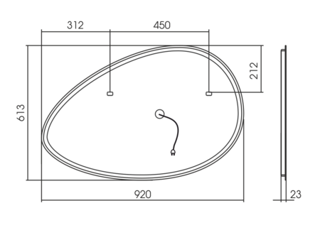 Зеркало с подсветкой (92х60) Art&Max Como AM-Com-920-600-DS-F
