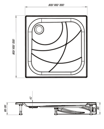 Душевой поддон 1Marka Freya New 01пфн80п